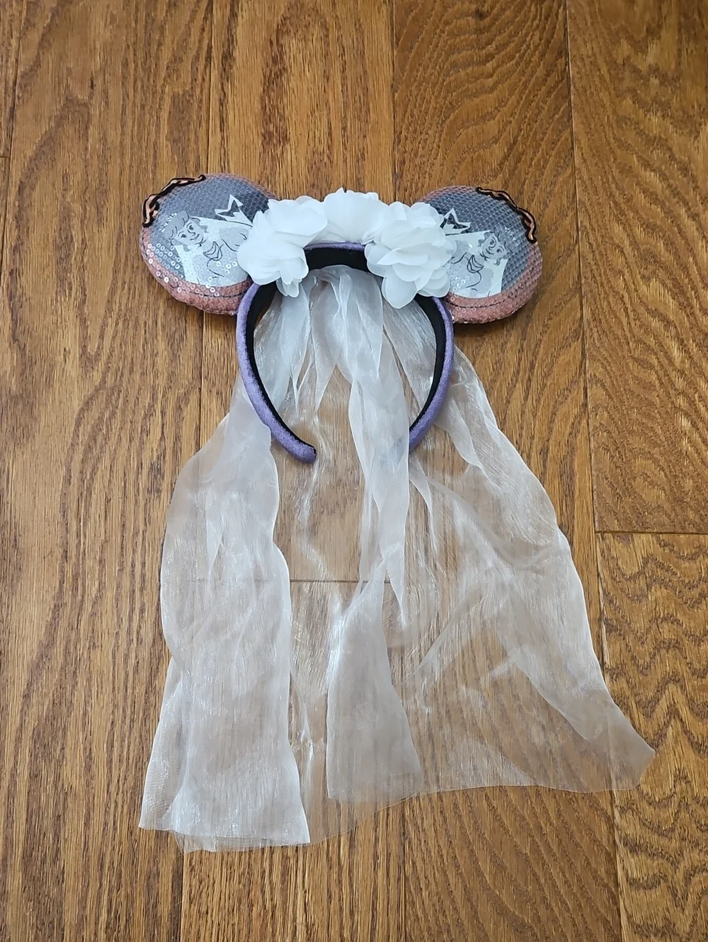 Disney Parks Haunted Mansion Constance the Bride Minnie Ears Veil Headband